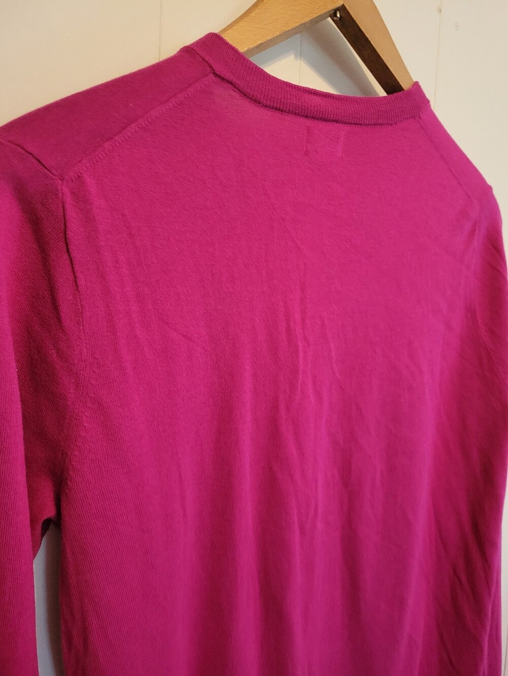 J.Crew Classic 100% Cotton Cardigan Sweater in vibrant berry/plum pink Size L - Picture 11 of 11